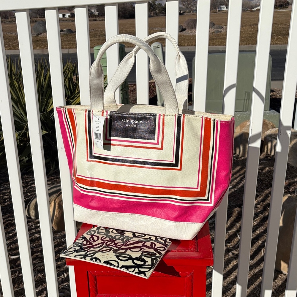 Kate Spade New York Coated Canvas NWT Tote and Zippered Pencil Case